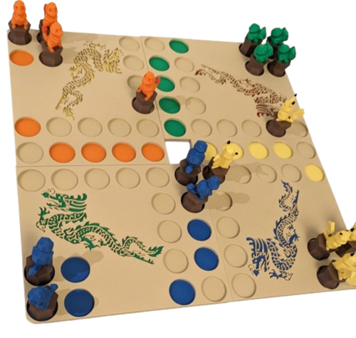 لعبة الطاولة يا رجل لا تغضب بتصميم التنين العاب ال...