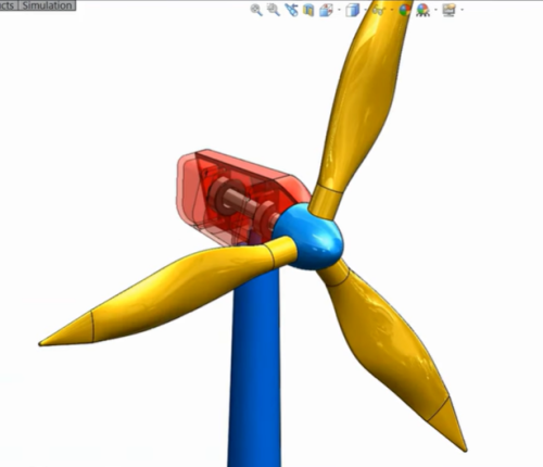 توربين رياح – تصميم هندسي باستخدام SolidWorks (Win...
