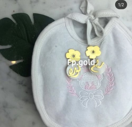 بروش صدف الوردة مطلي ذهب متوفر 3 مقاسات