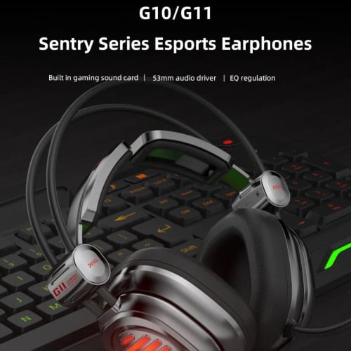 سماعة رأس سلكية محيطية للالعاب بمنفذ AUX مع ازرار...