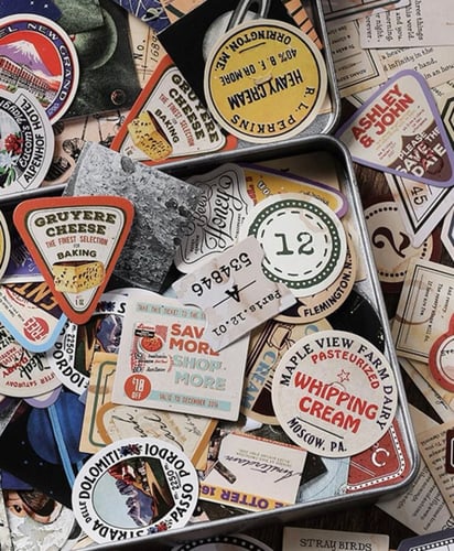 ملصقات عبارات وصور طعام | خمس حبات