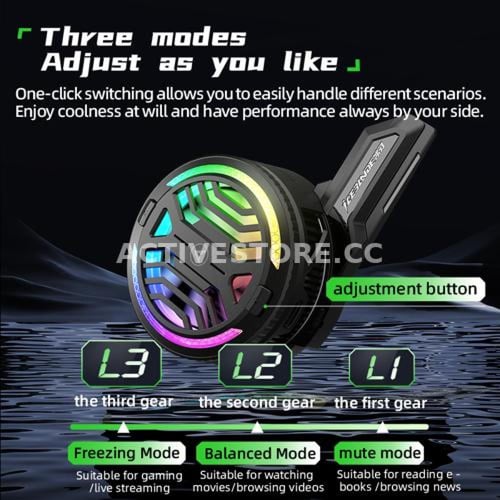 مروحة تبريد مخصصة للجوال بثلاث سرعات بخاصية مغناطي...