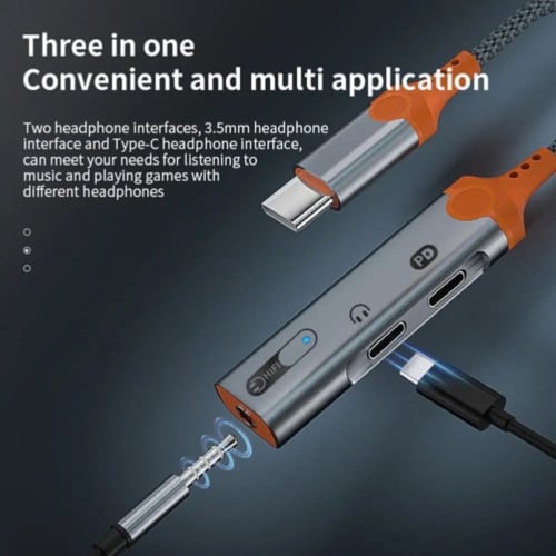 وصلة تايب سي سارافوكس 3in1 منفذين تايب سي للشحن و...