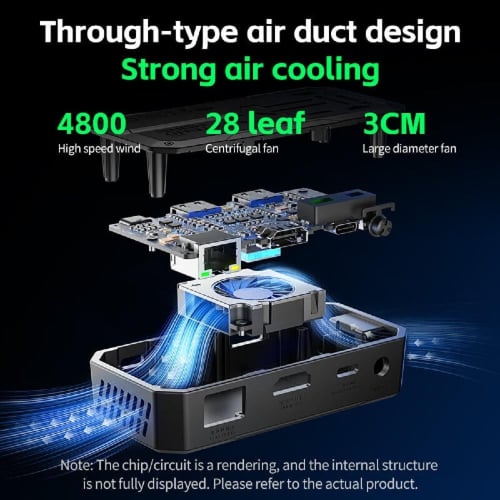 وصلة تايب سي 6in1 + مدمج بها مروحة للتهوية | PLEXT...