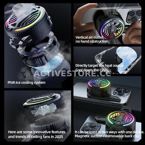 مروحة تبريد مخصصة للجوال بثلاث سرعات بخاصية مغناطي...