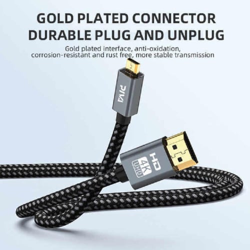 كيبل من مايكرو HDMI للكاميرا الى HDMI يدعم 4K قماش...