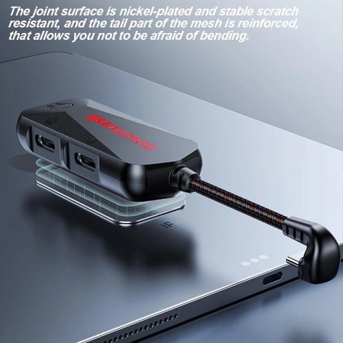 وصلة تايب سي 3in1 ( كوع ) مدخلين تايب سي ومدخل 3.5...