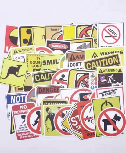 ملصقات تحذير | خمس حبات