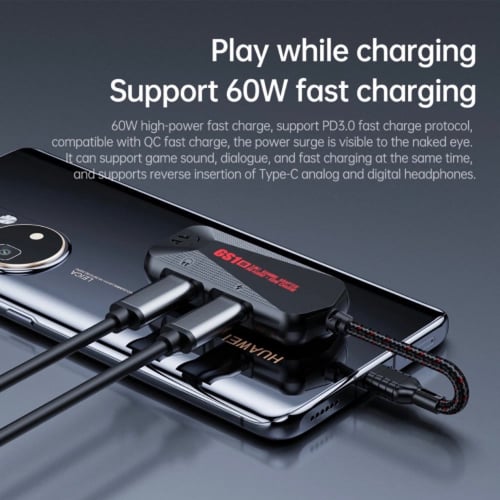 وصلة تايب سي 3in1 مدخلين تايب سي ومدخل 3.5mm AUX م...