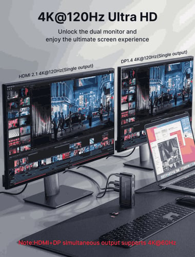 وصلة تايب سي 11in1 بهيكل المنيوم و تدعم 4k120Hz |...
