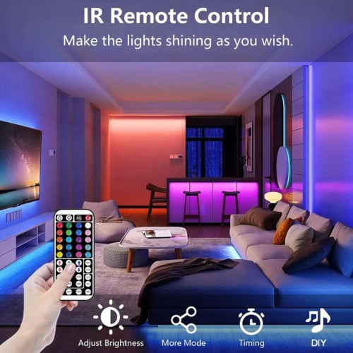 شريط اضاءة LED لاصق | بتحكم عبر الجوال و ريموت كنت...