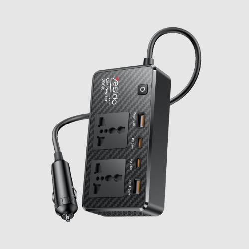 منصة شحن للسيارة منفذين تايب سي + منفذين USB + منف...