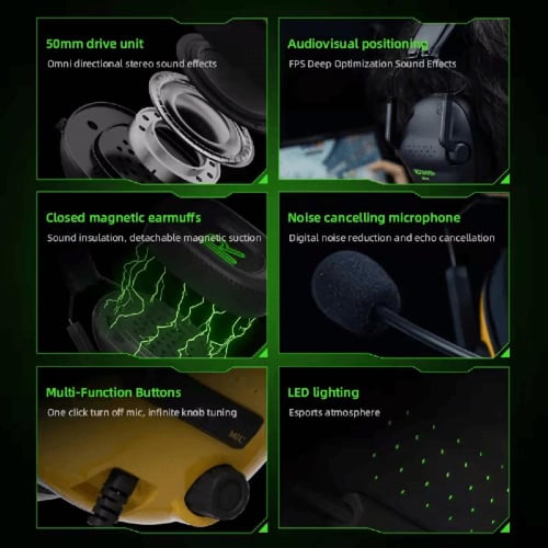 سماعة اذن سلكية محيطية AUX ( مسمار ) مع مايك | اسو...