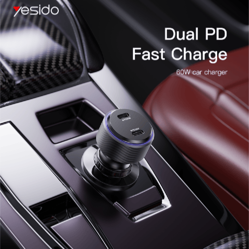 شاحن سيارة بمنفذين PD بقوة 60 واط | Yesido
