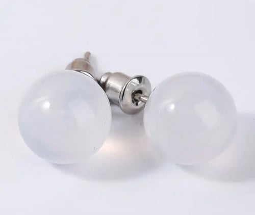 اقراط حجر كلير كوارتز الطبيعي