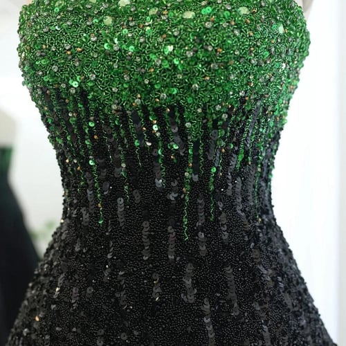 Black green dress