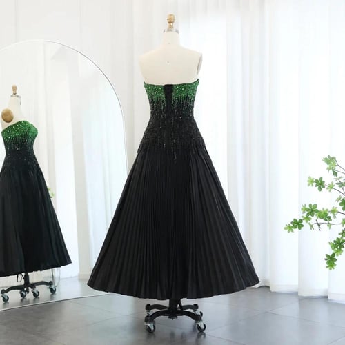 Black green dress