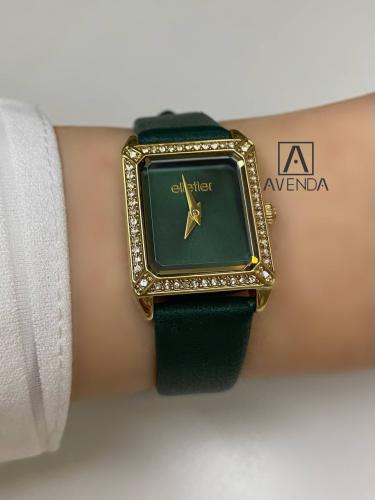 ساعة نسائيه اليتير بسير من الجلد بلون أخضر TOL004L...