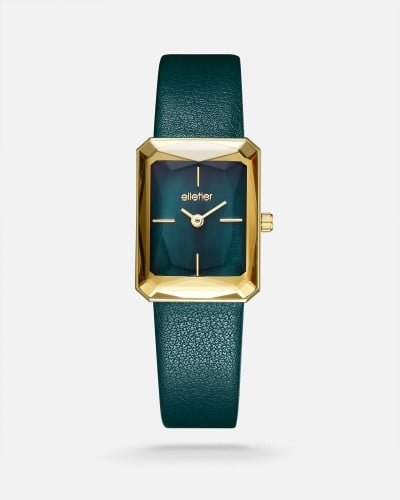 ساعة نسائيه اليتير بسير من الجلد باللون الأخضر TAL...