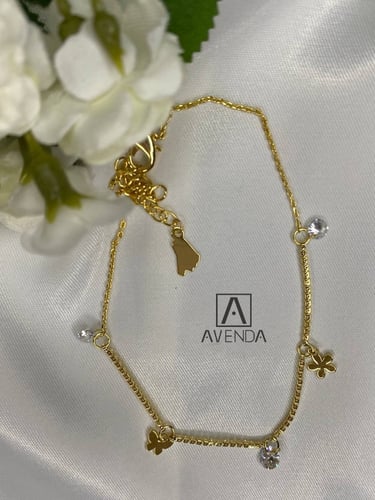 خلخال ناعم مطلي بالذهب