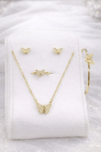 طقم اطفال مطلي ذهب