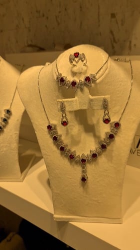 طقم زركون فاخر بلونين