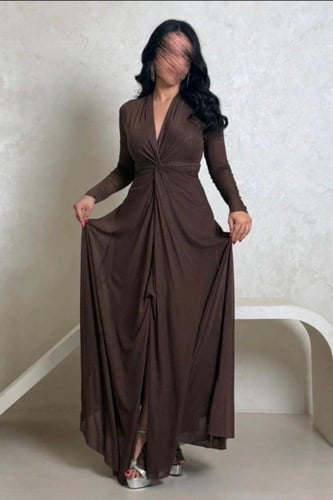 فستان ناعم طويل خامه استرتش