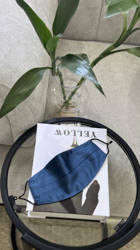 كمام حرير ازرق كسره بمثبت انف