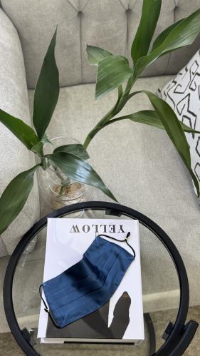 كمام حرير ازرق مدرج بمثبت انف