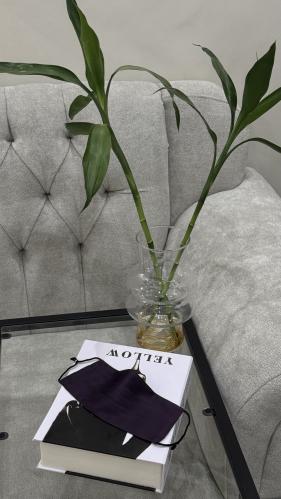 كمام حرير مدرج باذنجاني بمثبت