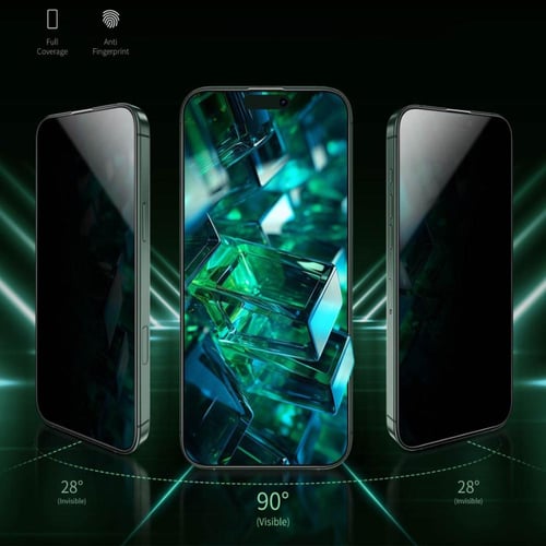 حماية شاشة زجاج الخصوصية سلسلة ايفون 16 Green Lion...