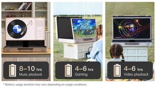 شاشة متنقلة بتصميم حقيبة محمولة ببطارية تكتك 27 بو...