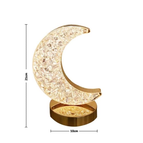 مصباح هلال رمضان الكريستالي - Crystal table lamp