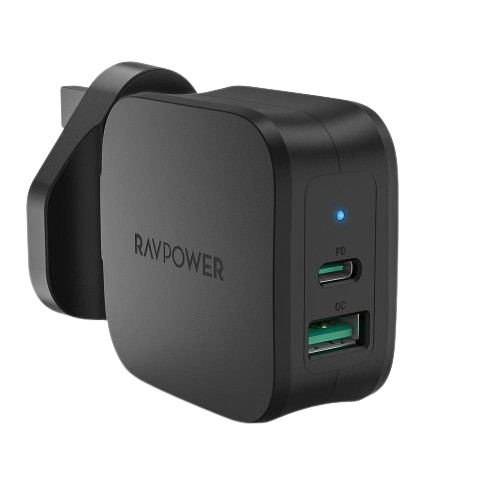 راس شاحن راف باور بمنفذين PD&USB_20W