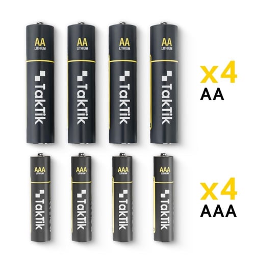 شاحن بطاريات ليثيوم تكتك مع 8 بطاريات قابلة للشحن...