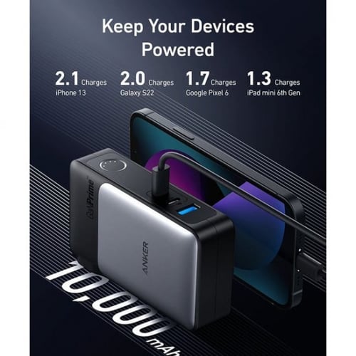 شاحن متنقل 733 مع فيش جداري 65 واط بتقنية القان بر...