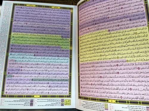 مصحف القيام وبهامشه التقسيم الموضوعي لآيات القرآن...
