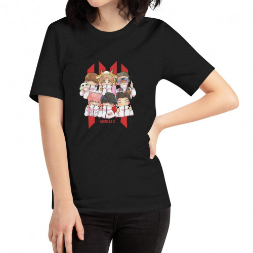 تيشيرت برسم كرتوني لطيف لـ مونستا اكس Monsta x