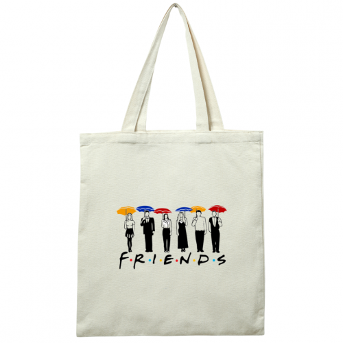 شنطة قماشية Tote bag بطباعة شخصيات مسلسل فريندز