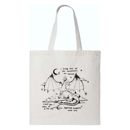 شنطة قماشية Tote Bag Fighting Dragons With You لـ...