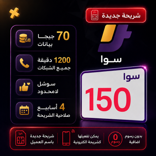 باقة سوا 150 شريحة جديدة