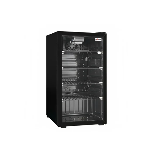 ثلاجة عرض سرين 3.2 قدم باب واحد زجاجي – أسود