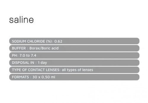 محلول العدسات الصلبة سالاين أمبولات Saline