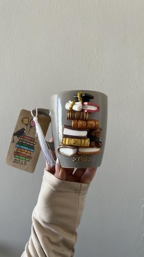 كوب تخرج( كتب) رمادي