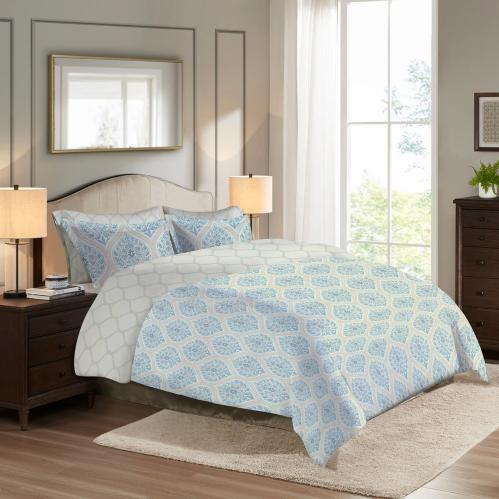 طقم لحاف فاريسا نقشة بألوان متعددة سنجل، طقم 4 قطع