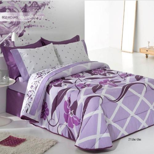 طقم لحاف بيركاردان بنفسجي نقشة 6 قطع مقاس سنجل 180...