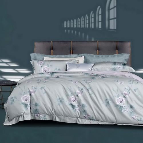 فروتشي طقم لحاف أخضر فاتح نقشة بألوان متعددة مقاس...