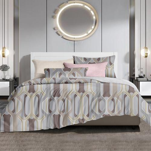 طقم لحاف فيفرت رمادي منقوش 4 قطع مقاس سنجل 240×180...