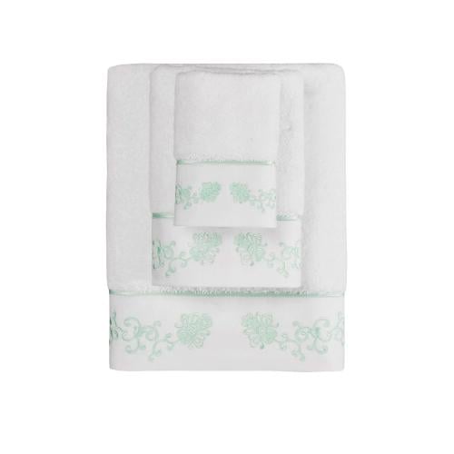 منشفة سوفت كوتون ناعمة قطن 100% ابيض مٌطرز باللون...