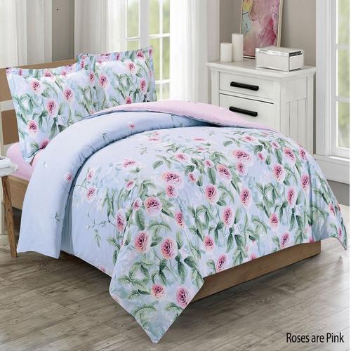 طقم لحاف روز 5 قطع فروتشي مقاس كينج 270×240 سم